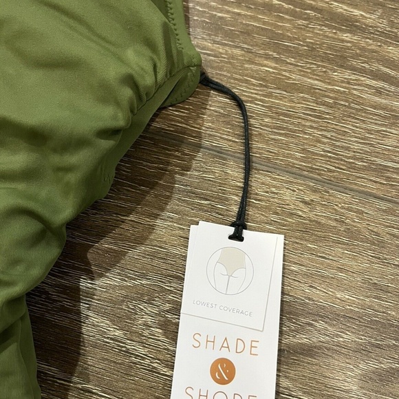 Shade and Shore Plunge Tie Front Wrap One Piece Swimsuit Palm Green Small 1222 - Picture 6 of 7